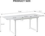 Extendable Dining Table for 4-8 Person, Extendable from 55" to 71", Modern Rectangle Dining Table with MDF Tabletop and Metal Frame, Expanding Kitchen Table for Home, Office (White)