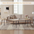 VECELO Modern Side Table, Round Small End Table, Exclusively Designed Hand-Crafted Small Nightstand, Solid Wood,Oak top with Black Metal Legsfor Bedrooms, Living Rooms, 2-Pack