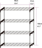 Panana 4 Tier Garden Greenhouse Steel Staging Shelving Plant Stand Garden Shelving Unit Garage Storage Racking, 2 Pack Plant Racks