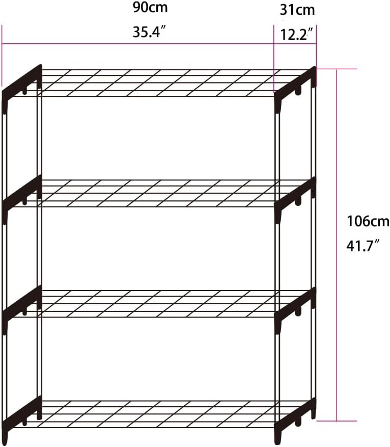 Panana 4 Tier Garden Greenhouse Steel Staging Shelving Plant Stand Garden Shelving Unit Garage Storage Racking, 2 Pack Plant Racks