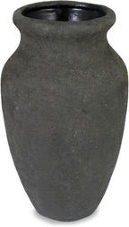 roro 7-Inch Handmade Textured Black Ceramic Prunus Vase - Artisan Handcrafted for Home & Office Decor, Ideal Housewarming Gift, Modern Rustic Farmhouse Minimalist