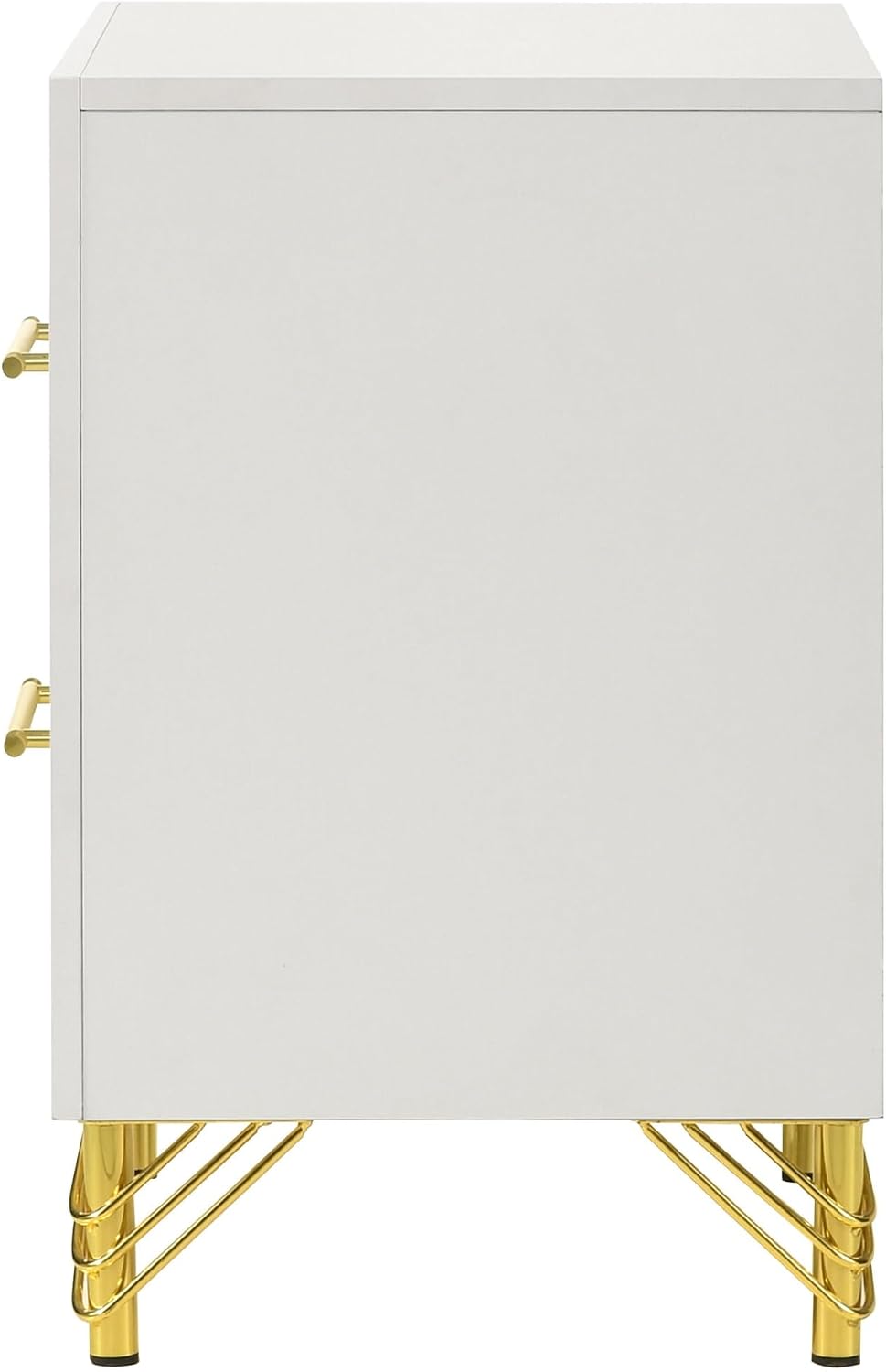 White 2-Drawer Nightstand Bedside Table,for Small Spaces