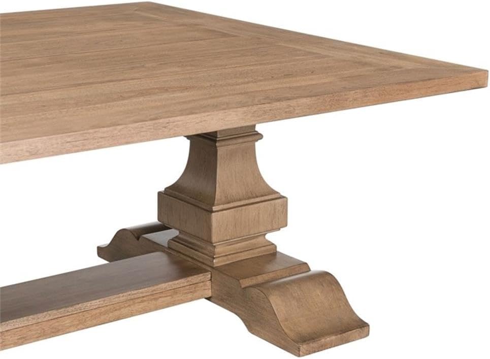 Pemberly Row 3 Piece Cocktail Table Set, Rubberwood and Rustic Birch Veneers, Camel Beige Finish, Includes Rectangular Coffee Table and 2 End Tables, Storage Drawer, Open Shelf, Traditional Living