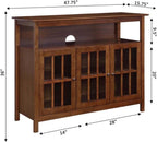 Convenience Concepts Big Sur Deluxe TV Stand with Storage Cabinets and Shelf for TVs up to 55 Inches, Dark Walnut
