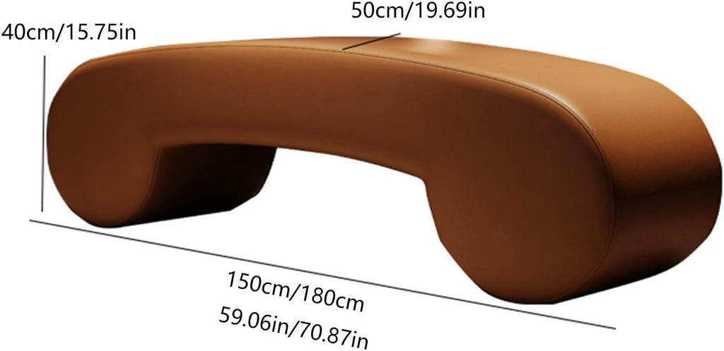 Modern Faux Leather Bench, Creativity Bedroom Benches Footrest Stool, for End of Bed, Indoor for Entryway Living Room Entryway(Brown,180 * 50 * 40cm)