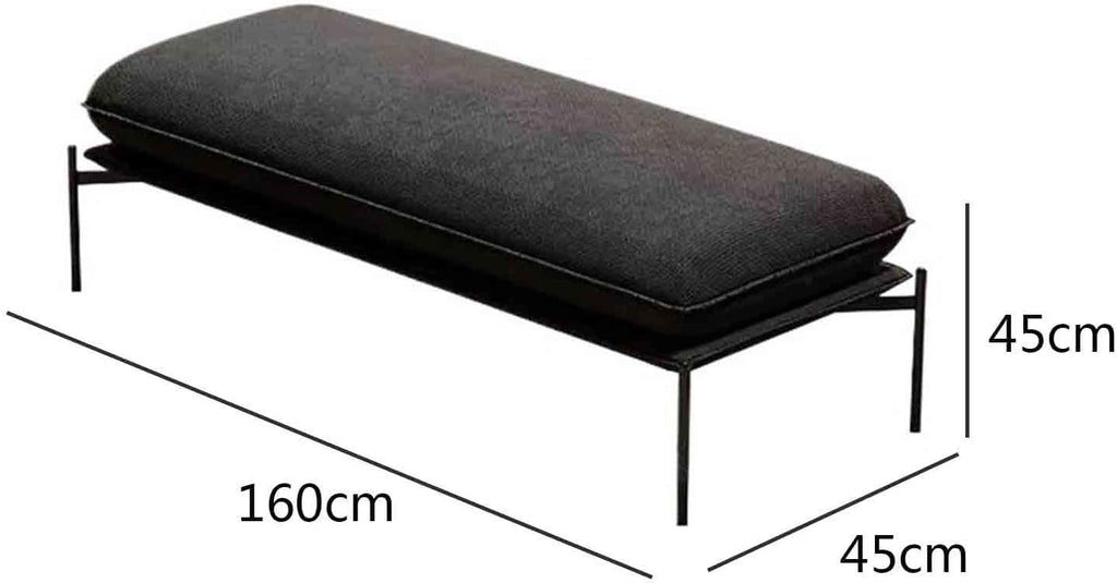 Modern Stainless Steel Bed end Stool Bedroom Resting Clothing Store Fabric Shoe Changing Entryway(Large)