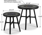 Solar Powered LED Light OutdoorIndoor Tables Modern Nesting End