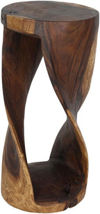 Haussmann End Table Round Twist 14 in Dia x 30 in H Walnut