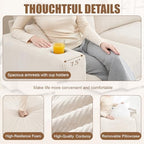 97" Modular Sectional Couch with Storage, Corduroy 3-Seater L Shaped Sofa with Ottoman Chaise, Removable Sofa Cover, Cloud Modular Sofas for Living Room, Apartment