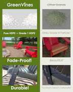 GREENVINES Outdoor Rocking Chairs Set of 2, HDPE Porch Rockers, Grey | Big & Tall | Heavy Duty Patio Rocker Chair | All Weather | Low Maintenance | 350LBS Capacity for Balcony Garden Backyard