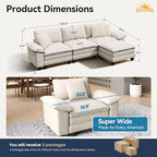 SUNSHINE VALLEY Oversized 123.6" L Shaped Sectional Couch for Living Room