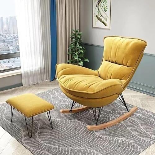Rocking Chair with High Rest and Footstool, Reclining Glider Chair for Living Room Bedroom, 330lbs Capacity