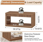 FATORRI Coffee Table and TV Stand Bundle for Living Room, Walnut TV Console Entertainment Center with Storage Shelf, Fluted Rectangular Center Table Set, 2-Piece Furniture Set