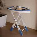 Wooden Ship Shape Side Table, Small Tables for Small Spaces, End Table for Living Room, Bedroom, Balcony, Modern Side Table, Foldable Accent Table with Oar Legs