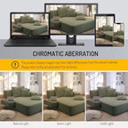 60.2" Oversized Chaise Lounge Chair, Corduroy Cloud Couch, Deep Seat Convertible Sofa Bed with 3 Pillows, Wide Armrests, Side Pocket, No Assembly (Green)