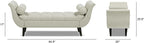 Jennifer Taylor Home Alma Tufted Flared Arm Entryway Bench, Taupe Polyester