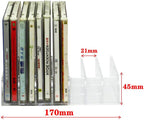 Pmsanzay DVD Storage Box - Clear Acrylic - Stackable DVD and CD Holder, CD Display Rack CD Organizer Stand - Holds up to 14 Standard CD Cases for Media Shelf Storage and Organization - No DVD