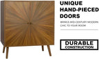 ZYBT Modern Sideboard Buffet Cabinet with Crafted Door, Mid Century Accent Storage Console Table, Farmhouse Cupboard Wood Bar Cabinet for Living Room Kitchen Office Dining Room Entryway