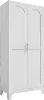 71" Pantry Cabinet, Kitchen Pantry Storage Cabinets with Adjustable Shelves,Metal Hutch for Kitchen, Dining Room, Living Room and Bathroom
