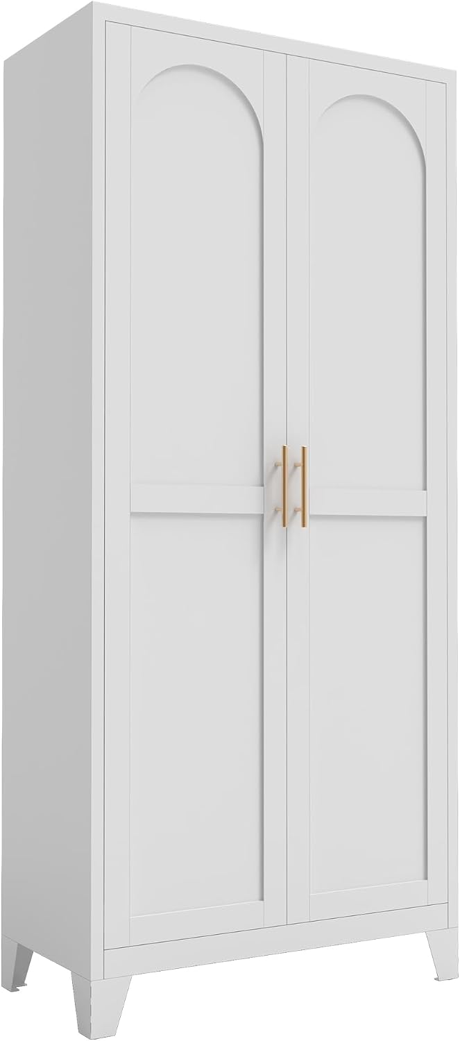 71" Pantry Cabinet, Kitchen Pantry Storage Cabinets with Adjustable Shelves,Metal Hutch for Kitchen, Dining Room, Living Room and Bathroom