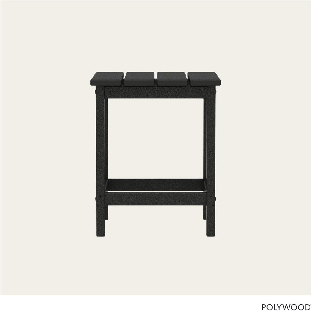 POLYWOOD Long Island 18" Side Table, Black