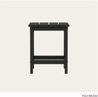 POLYWOOD Long Island 18" Side Table, Black