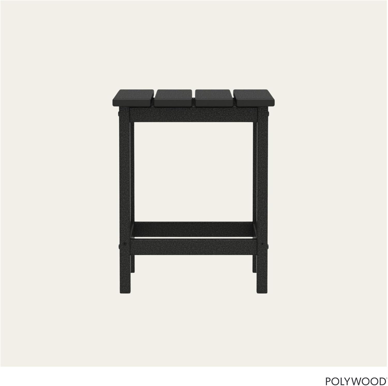 POLYWOOD Long Island 18" Side Table, Black