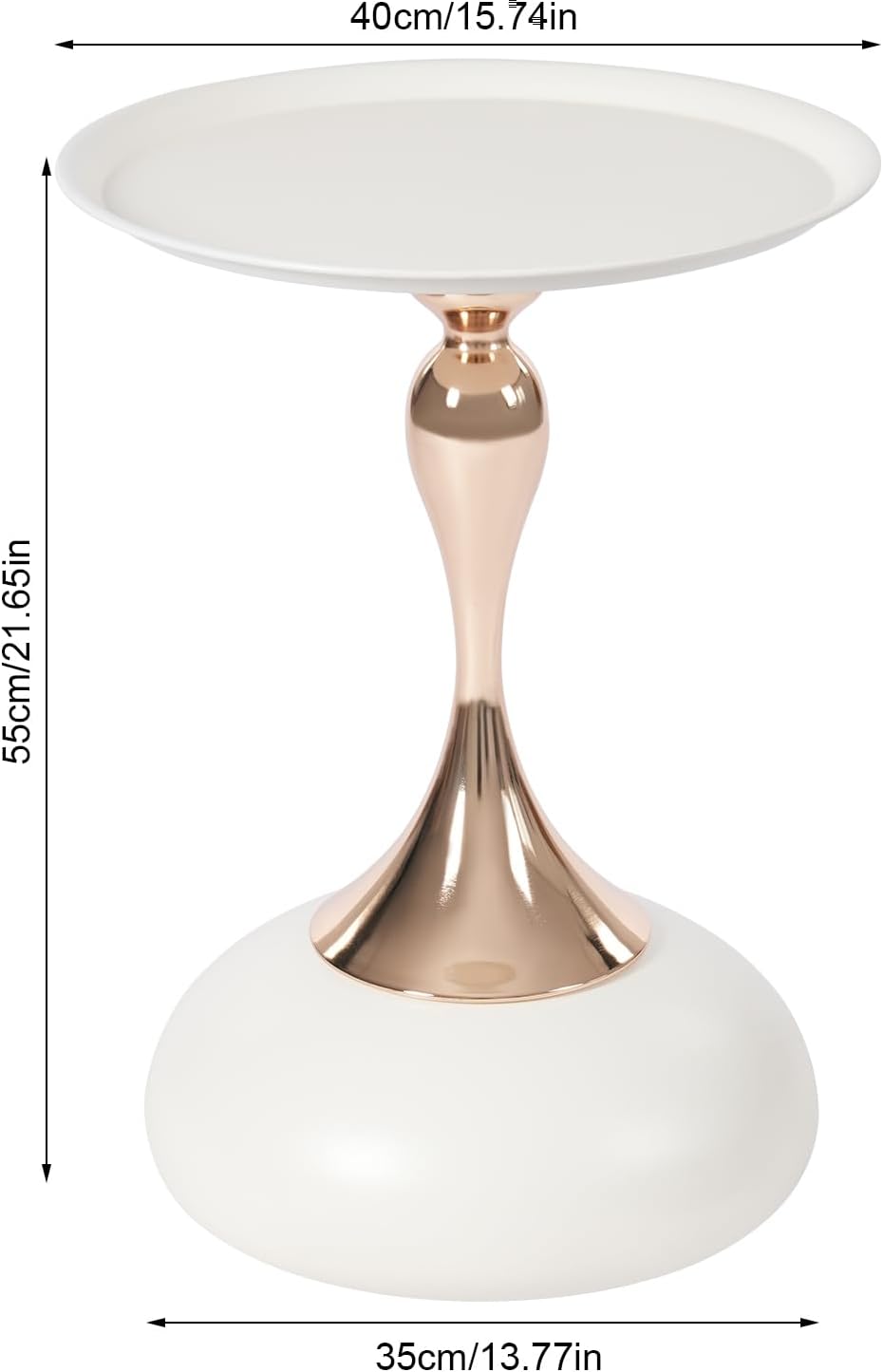 Small Round End Table,Modern Accent Tables,Sofa Tray Side Table,Drink Table for Living Room Bedroom,White