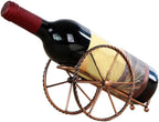 Metal Wine Rack Holder Wine Rack Iron Two Wheels Holder Shelf Decorative Tabletop Bottle Holders.