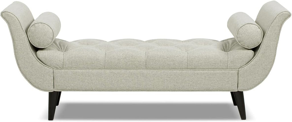 Jennifer Taylor Home Alma Tufted Flared Arm Entryway Bench, Taupe Polyester