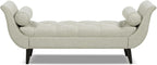 Jennifer Taylor Home Alma Tufted Flared Arm Entryway Bench, Taupe Polyester