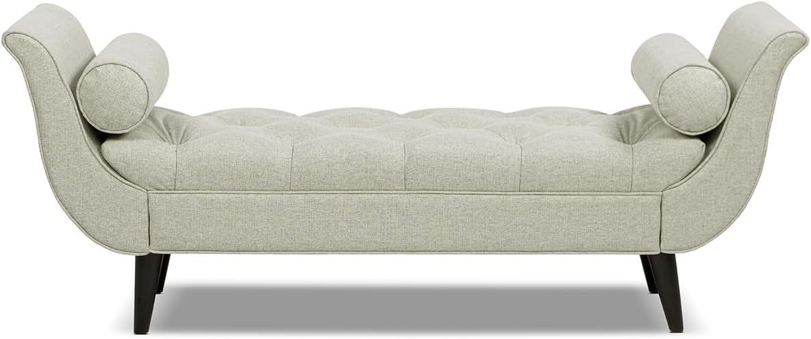 Jennifer Taylor Home Alma Tufted Flared Arm Entryway Bench, Taupe Polyester