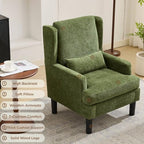 Garvee Wingback Accent Chair Set of 2, Mid-Century Chenille Reading Chair | High back design, 5.1 in spring + foam cushion, wood frame with metal backrest, lumbar pillow, 350 lb capacity