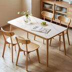 Oak Dining Chairs, Kitchen Chairs, 100% Solid Wood Modern Dinner Chair with Curved Backrest, Dining Room Chair for Kitchen, Living Room, Study (4PK, Natural)