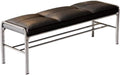 Modern Stainless Steel Long Bench with Leather Cushion Home-use Soft-Pack Shoe Changing Stool Black Entryway(Small)