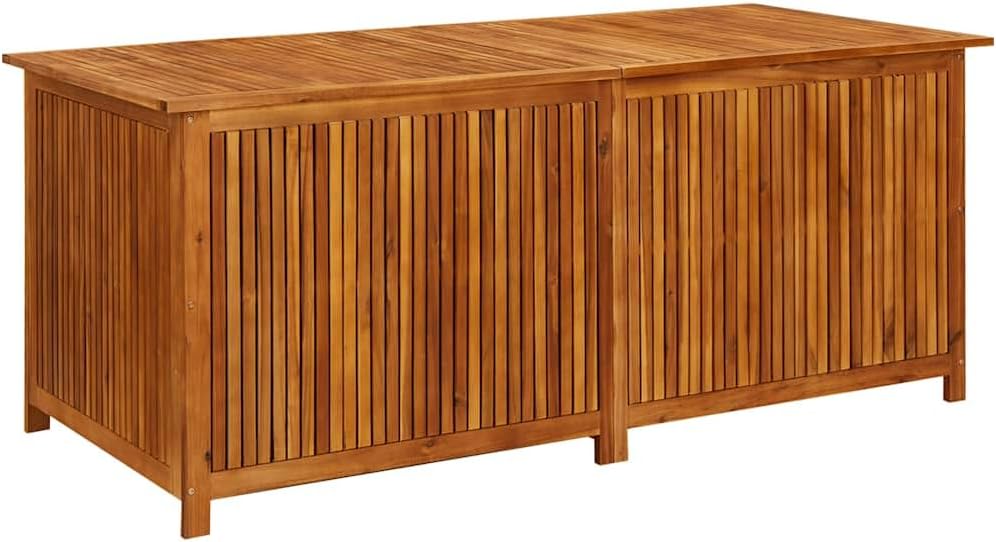 Wood Garden Backyard Organization, Wooden Garden Storage Box for Patio Furniture and Outdoor Cushions, 68.9"x31.5"x29.5",-646