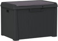 Anthracite Garden Storage Box 125L Polypropylene Medium Outdoor Patio Seat with Cushion for Tools and Cushions