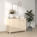 Honey Brown Solid Pine Wood Sideboard with 4 Drawers, Traditional Rustic Storage Cabinet for Dining Room, Ample Storage Space, Classic Home Decor Furniture