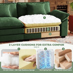 CDCASA 154" Modular Sectional Sofa, Comfy U-Shaped Cloud Couch with 2 Movable Ottomans, Oversized 6-Seater Chenille Deep Seat Sofa Couch for Living Room, DIY Combination, Green