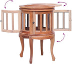 Solid Mahogany Wood Vitrine Cabinet with Glass Display 19.7x19.7x29.9 Inches for Living Room Bedroom and Entryway