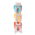 Kids Toy Storage Organizer, Multicolor, 3-Tier Rolling Cart | Children Playroom Decor, Doll Activity Rack Shelf, Plastic Bins Box, Universal Wheels