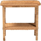 bali & pari Minahasa Bohemian Light Honey Braided Rattan Side Table
