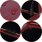 H&B Luxuries Tufted Leather Square Flip Top Storage Ottoman Cube Foot Rest (Red with Storage)