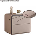 Nightstand Wooden, Bedside Table PU Finish, 2 Drawers Bedside Tables, Side Bed Table with No Installation Required, for Bedroom/Sofa Side Table(Right,Orange_19.68"/50CM)