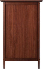 Furnifact Farmhouse End Table in Solid Wood Walnut Finish, Wooden Nightstand with Drawer and Cabinet, Side Table with Storage for Bedroom Or Living Room