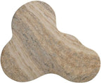 MAKLAINE Transitional Faux Travertine End Table, Tan Finish, Concrete Material, Short Free-Form Shape, Minimalist Style, Handmade for Modern Living Room Décor