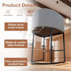 26" H Counter Height Bar Stools Set of 3, Modern Barrel Counter Stools with Backrest and Arms, Linen Fabric Upholstered Accent Barstools for Kitchen Island,Support 450 LBS