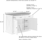 Crosley Furniture Clifton Kitchen Island with Storage Drawers and Shelves, Microwave Stand, Coffee Bar, Distressed White/Black