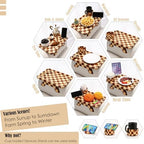 Nnewvante Checkerboard Couch Armrest Table, 3 in 1 Clip-on Table Rubberwood