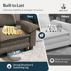 HERA'S HOUSE 158" Oversized Modular Sectional U Shaped Sofa,Chenille Ash | 6-Seater Living Room Couches, Wider Armrest and Deep Seat, Comfy Cloud Couch with Ottoman, Light Gray